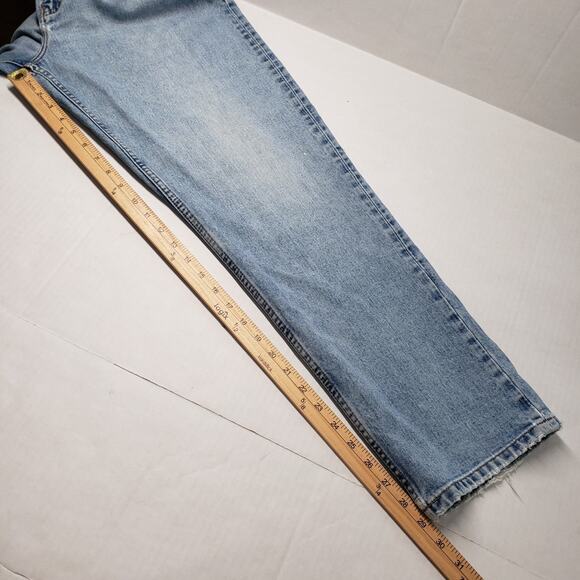 Vintage Tommy Hilfiger Jeans Mens 34x30 Blue Relaxed Fit Light Wash Faded Y2K - Picture 6 of 16